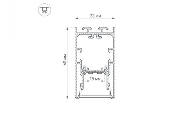 Профиль с рассеивателем Arlight S2-LINE-3360-2500 ANOD+OPAL 021171
