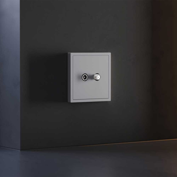 Накладка для розетки телевизионной оконечной TV+SAT, S70 (серый) Voltum VLS001616