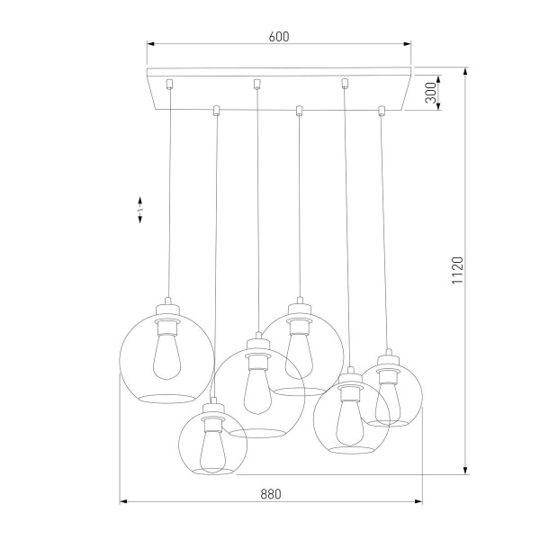 Подвесная люстра TK Lighting 2833 Cubus