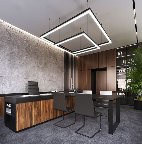 Светильник светодиодный линейный Feron AL4020 IP20 18W 6500К, рассеиватель матовый в алюминиевом корпусе, черный 590*70*55мм серия MattLine 51468