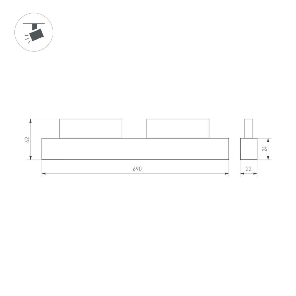 Трековый светодиодный светильник для магнитного шинопровода Arlight MAG-ORIENT-FLAT-L690-24W Warm3000 037914