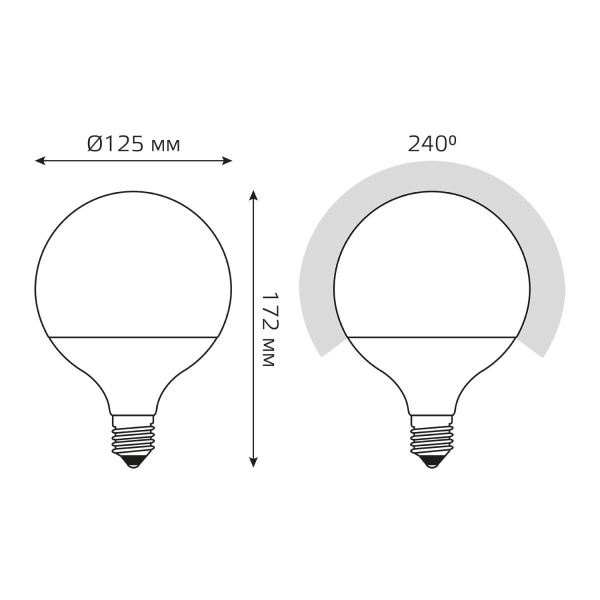 Лампа светодиодная Gauss E27 22W 4100K матовая 105102222