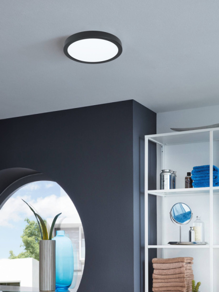 99223 Светодиод. накладной светильник FUEVA 5, 16,5W (LED), Ø210, H28, 1800lm, 3000K, сталь, черный/