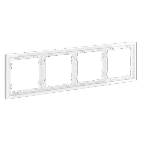 Рамка пластиковая Voltum S70 на 4 поста, (белый глянцевый) VLS100401
