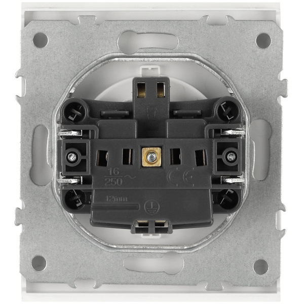 Розетка ЭРА Arktik 16-2102-08 с заземлением 2P+E Schuko со шторками 16А-250В белый матовый Б0070431