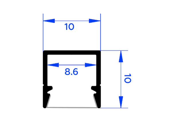 Профиль алюминиевый накладной AMBRELLA LIGHT ILLUMINATION GP1650BK