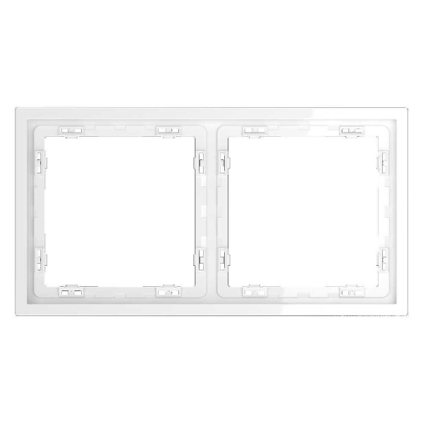 Рамка пластиковая Voltum S70 на 2 поста, (белый глянцевый) VLS100201