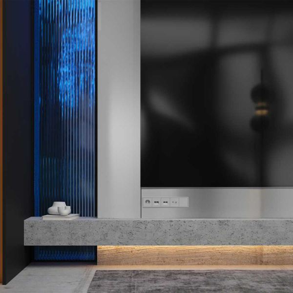 Накладка для розетки акустической 4-местной , S70 (серый) Voltum VLS001516