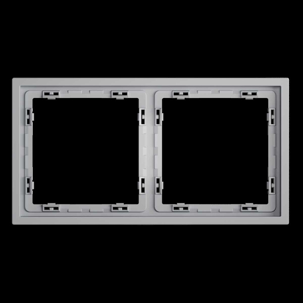 Рамка пластиковая S70 на 2 поста, (серый) Voltum VLS100216