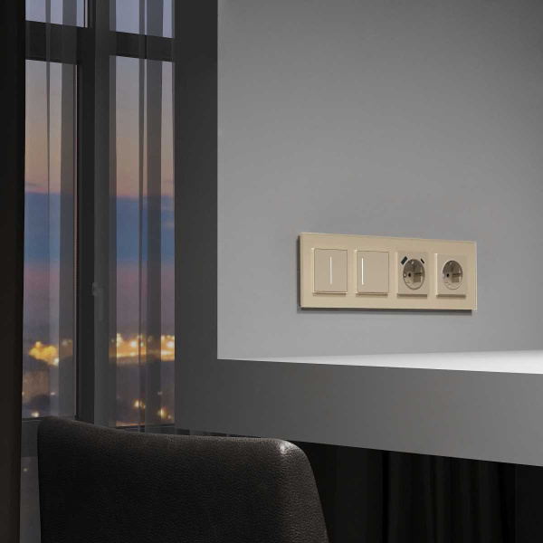 Сенсорный выключатель одноклавишный Werkel с подсветкой шампань W4513011 4690389197925