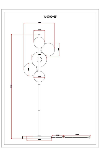 Торшер Moderli Renny V10792-5F