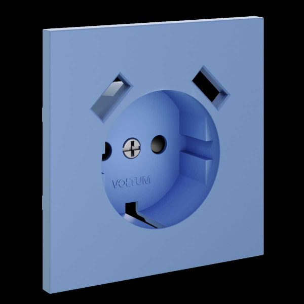 Накладка для розетки с заземлением и защитными шторками, с USB A+A, S70 (деним) Voltum VLS000915