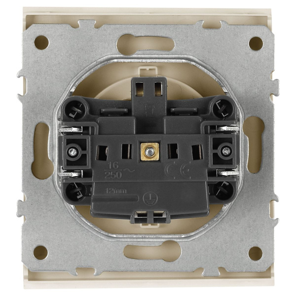 Розетка ЭРА Arktik 16-2103-04 с заземлением 2P+E Schuko со шторками с крышкой 16А-250В шампань Б0070437