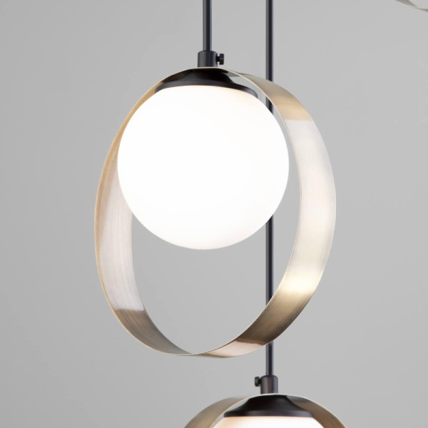 50205/3 черный/бронза Подвесной светильник со стеклянными плафонами