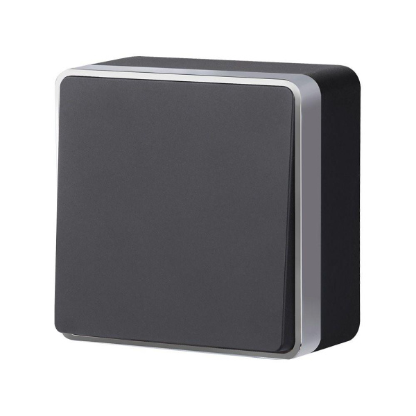 W5010034/ Выключатель одноклавишный Gallant (черный с серебром)