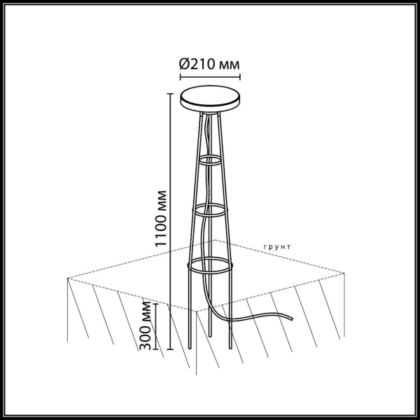 Уличный встраиваемый в грунт светильник Odeon Light Nature 7108/15GLA