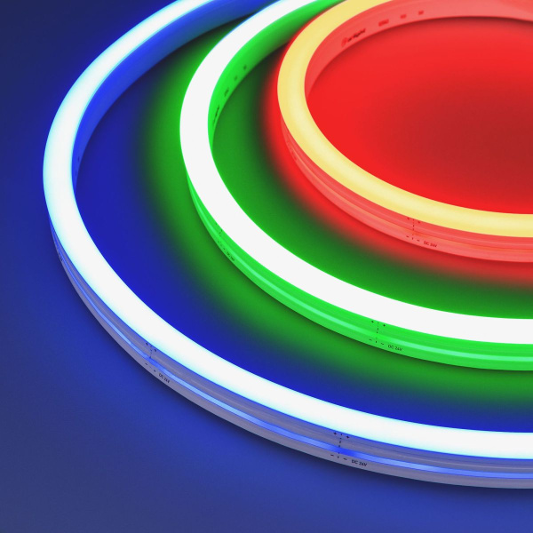 Светодиодная лента герметичная WAVE-SIDE-PU-H120-06x12mm 24V RGB (8 W/m, IP68, 3m, wire x1) Arlight 052593
