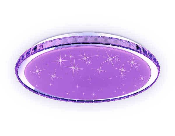 FF501 Светодиодный светильник c подсветкой RGB FF501 CH хром 60W 3000-6400K D400*70 (ПДУ ИК)