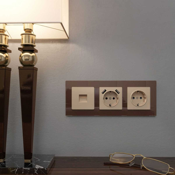 Розетка Werkel Ethernet RJ-45 шампань W1181011 4690389157479