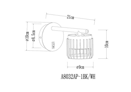 Бра Arte Lamp Atria A8032AP-1BK