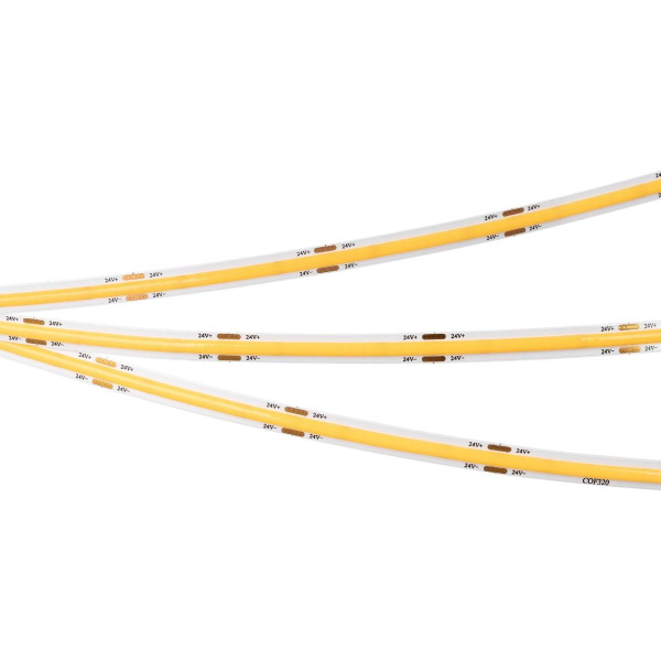 Светодиодная лента Arlight 8W/m 320LED/m CSPSMD теплый белый 5M COB-X320-8mm 24V Warm3000 039022
