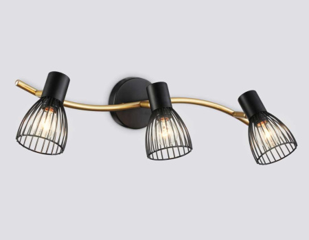 TR8661 Светильник накладной TR8661/3 BK/GD черный/золото E14/3 max 60W 550*100*170