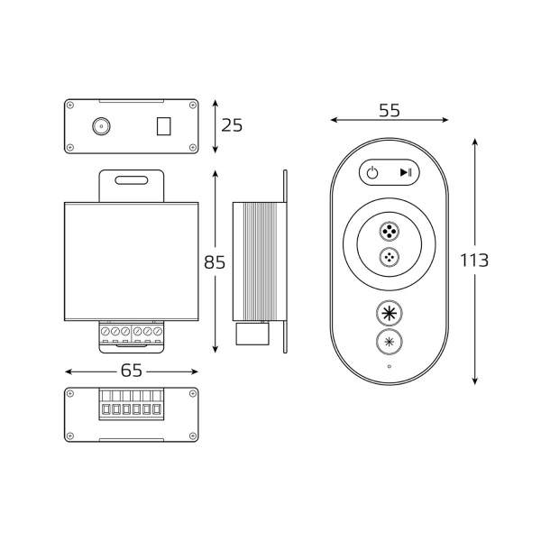 Контроллер RGB для светодиодной ленты Gauss Basic LED 12V 288W BT622