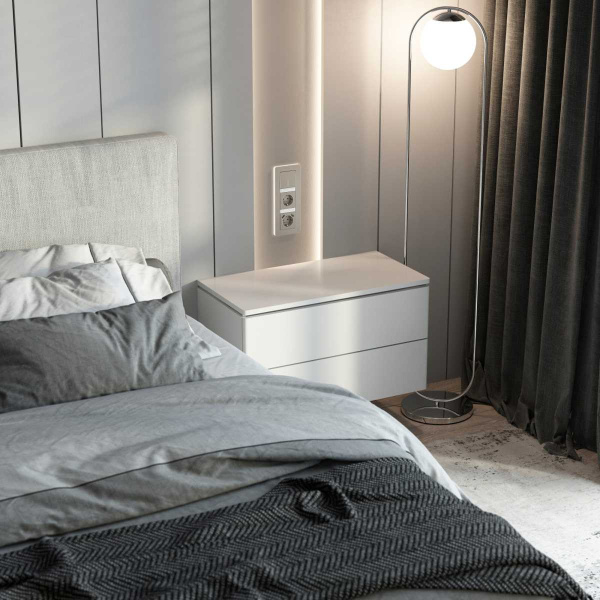 Выключатель одноклавишный проходной с подсветкой (дымчатый) W1212104/ a069450