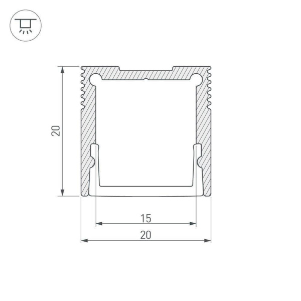 Профиль Arlight SL-SLIM20-H20-2000 ANOD 023722