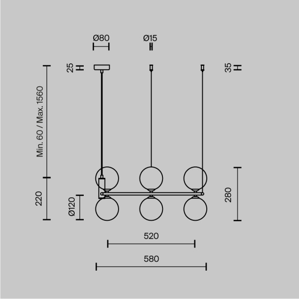 Подвесной светильник Maytoni Ring MOD013PL-06BS1
