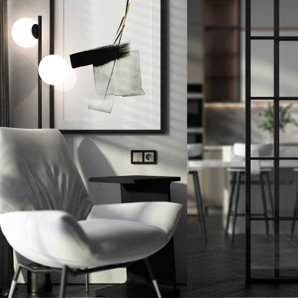 Выключатель двухклавишный проходной (дымчатый) W1222004/ a069458