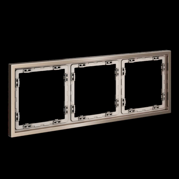 Рамка металлическая на 3 поста, S70 Metal (платина) Voltum VLSM120310