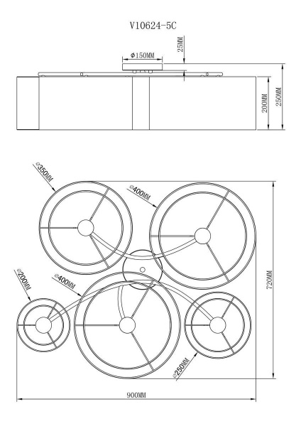 Потолочная люстра Moderli Room V10624-5C