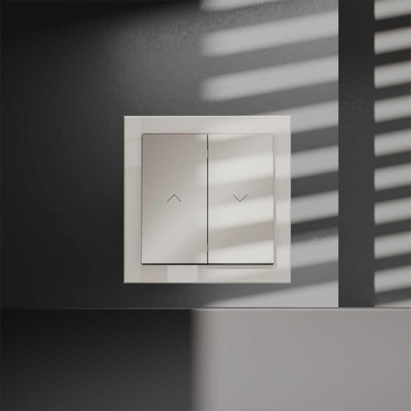 Выключатель встраиваемый Voltum S70 для жалюзи 10А кашемир VLS020703