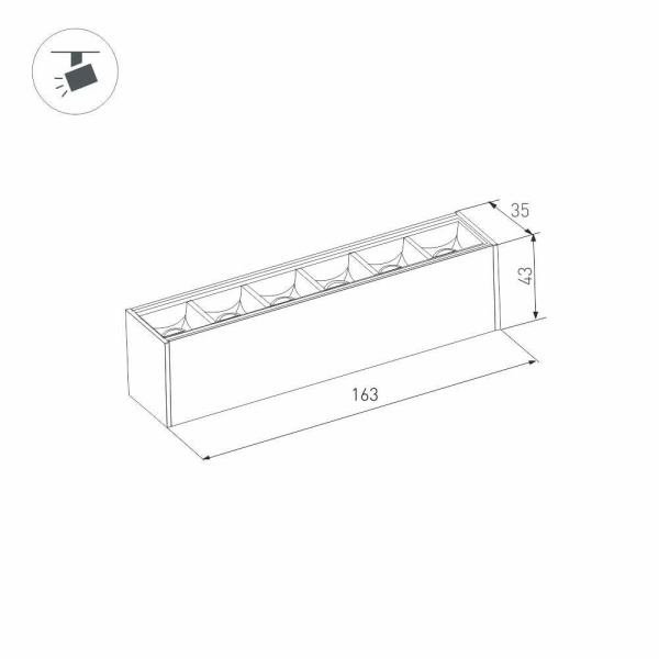 Трековый светодиодный светильник для магнитного шинопровода Arlight Mag-Laser-45-L160-6W Day4000 026933