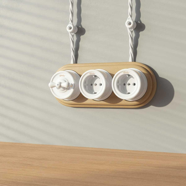 Переключатель-выключатель Werkel одноклавишный Retro белый W5612001 4690389166709