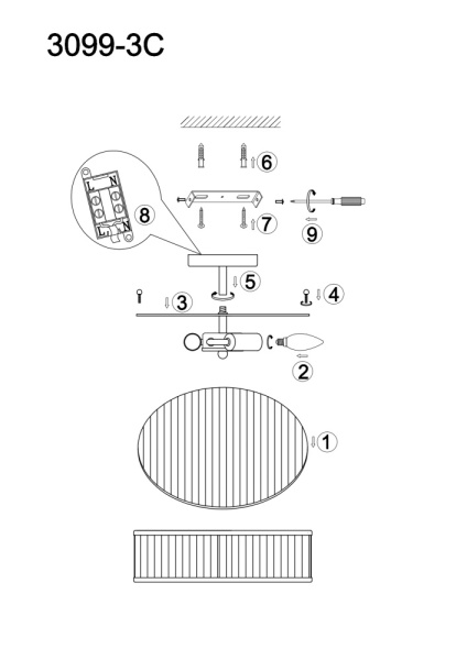 3099-3C Потолочная люстра