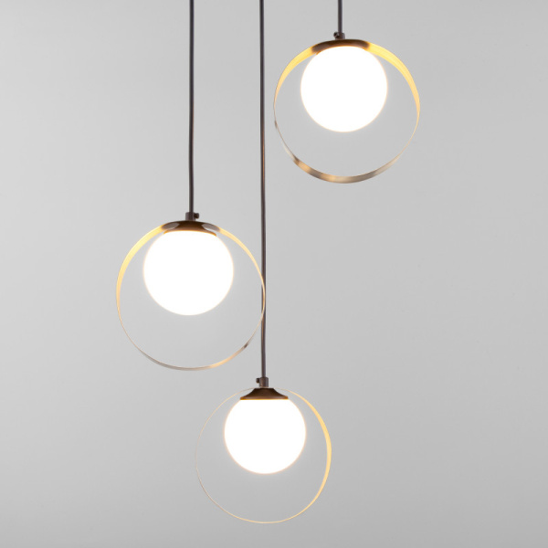 50205/3 черный/бронза Подвесной светильник со стеклянными плафонами