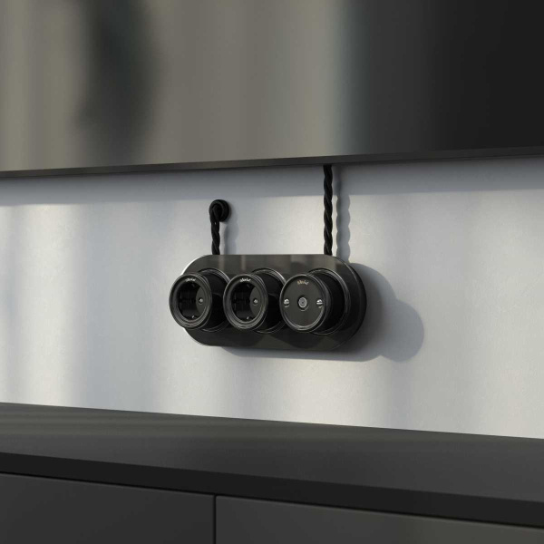 Втулка Werkel для вывода кабеля из стены 2 шт. (черный) Ретро W6421108 4690389166075