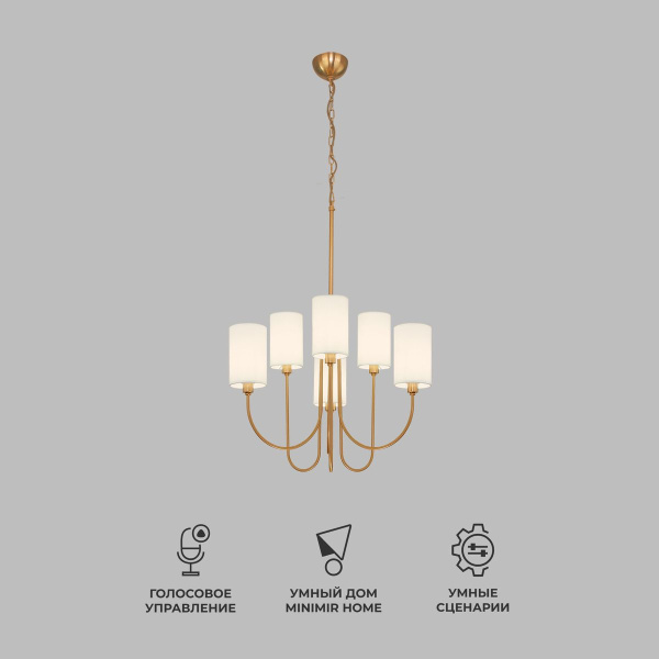 Подвесная люстра Eurosvet Abbey 60164/6 латунь Smart