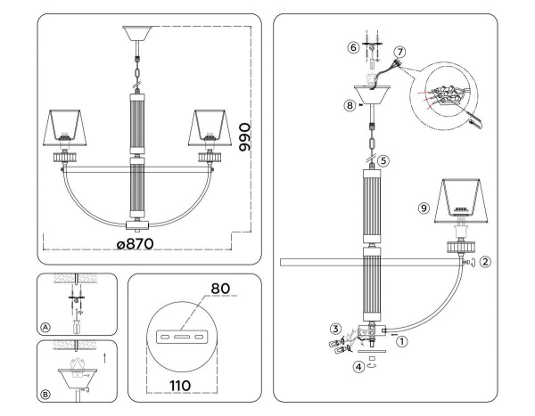 Подвесная люстра Ambrella Light High Light Classic LH71253