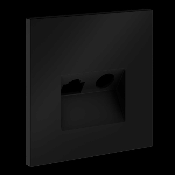 Накладка для розетки TV+RJ45 кат. 6, S70 (черный матовый) Voltum VLS002708