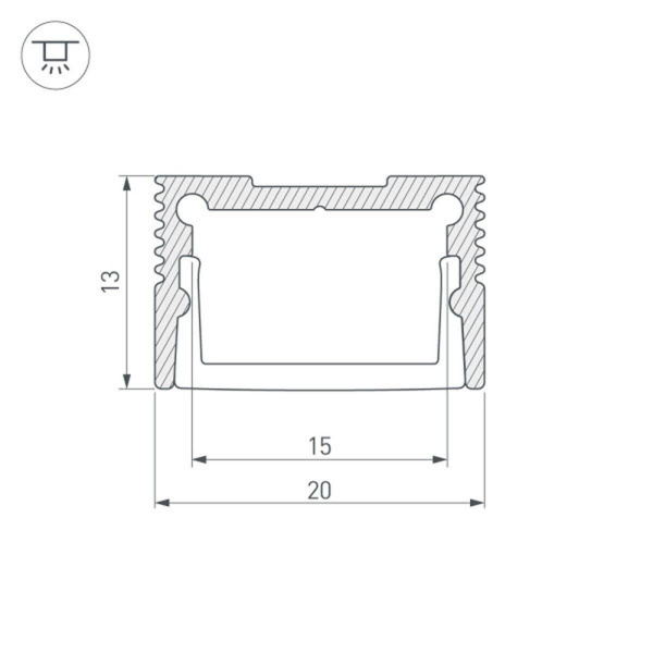 Профиль Arlight SL-SLIM20-H13-3000 ANOD 036036