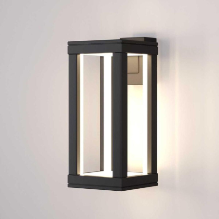 Уличный настенный светодиодный светильник Elektrostandard Frame 1527 Techno Led черный a051855