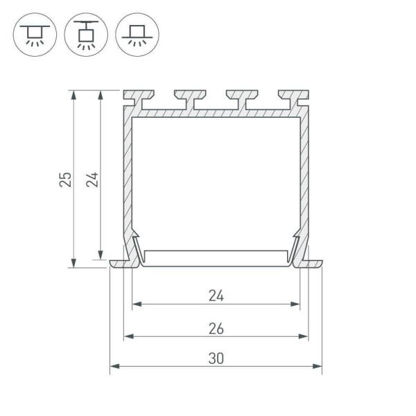 Профиль Arlight PLS-LOCK-H25-FS-2000 ANOD 016446