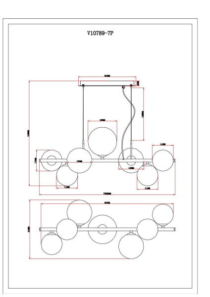 Подвесная люстра Moderli Renny V10789-7P