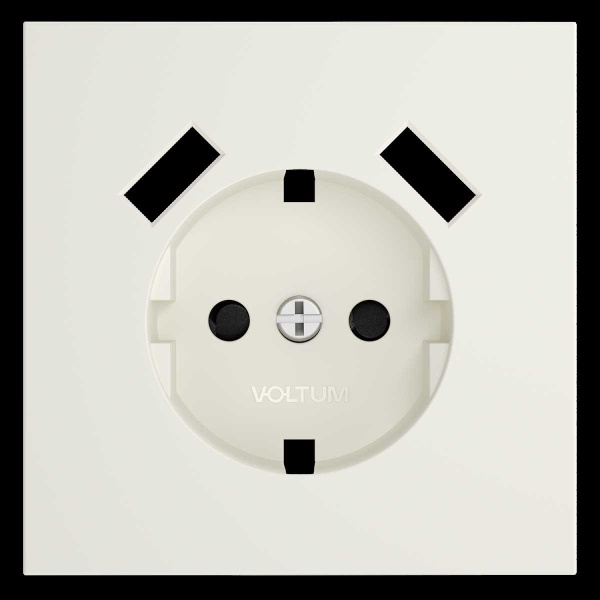 Накладка для розетки с заземлением и защитными шторками, с USB A+A, S70 (хлопок) Voltum VLS000913