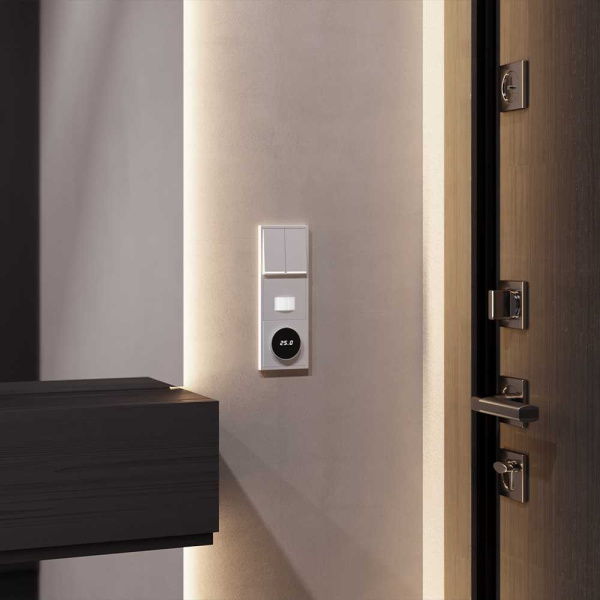 Терморегулятор электронный S70 с индикацией и датчиком, для теплого пола, (серый) Voltum VLS070116