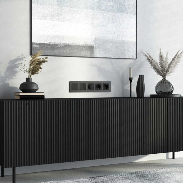 Рамка Werkel Senso на 5 постов черный стекло soft-touch W0053108 4690389214288