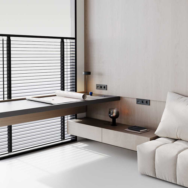 Розетка встраиваемая Voltum S70 с заземлением 16А, (черный матовый) VLS040108